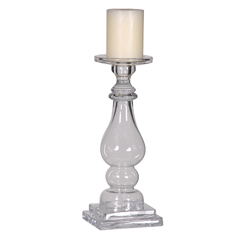CLEAR GLASS CANDLESTICK