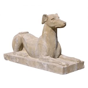 PAIR OF STONE GREYHOUNDS