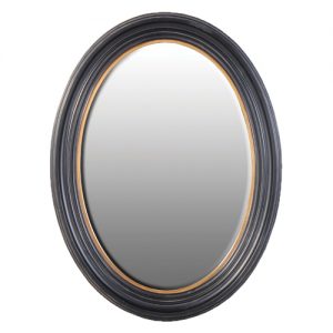 Lg.Black/Gold Oval Mirror