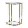 The Gold Side Table W/glass gives to your room the perfect touch
