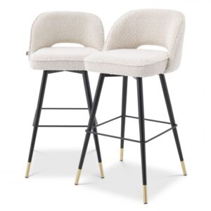 Offer a stylish twist to your casual or formal lounge or dining room interior with the luxury Eichholtz BAR STOOL CLIFF SET OF TWO