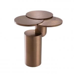 The unique design and brushed copper finish of the Armstrong Side Table make this piece of furniture a great focal point in your living room.