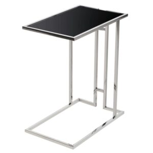 The Stainless Steel Black Glass Side Table gives to your room the perfect look