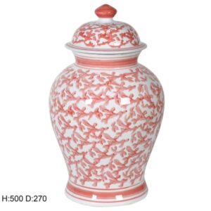 The Coral Patterned Ginger Jar gives to your room the perfect touch