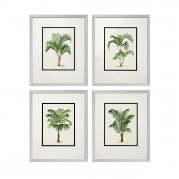 This set of 4 Palm Prints brings the botanical jungle trend to your home.