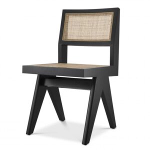 The classic black Niclas Dining Chair has the minimalist appeal of iconic Chandigarh furniture.