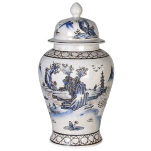 The Blue Oriental Style Ginger Jar is beautiful