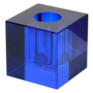The Blue Crystal Block Candleholder gives to you room the perfect touch