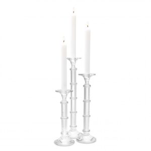 Dress up your console or dining table with the chic 3-piece set of Aria Candle Holders.