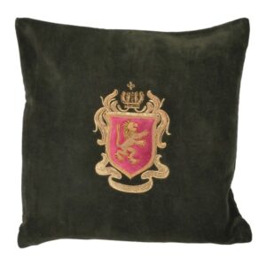 The Forest Green Cushion Cover with Zardozi Style Embroidery gives to your room the perfect touch